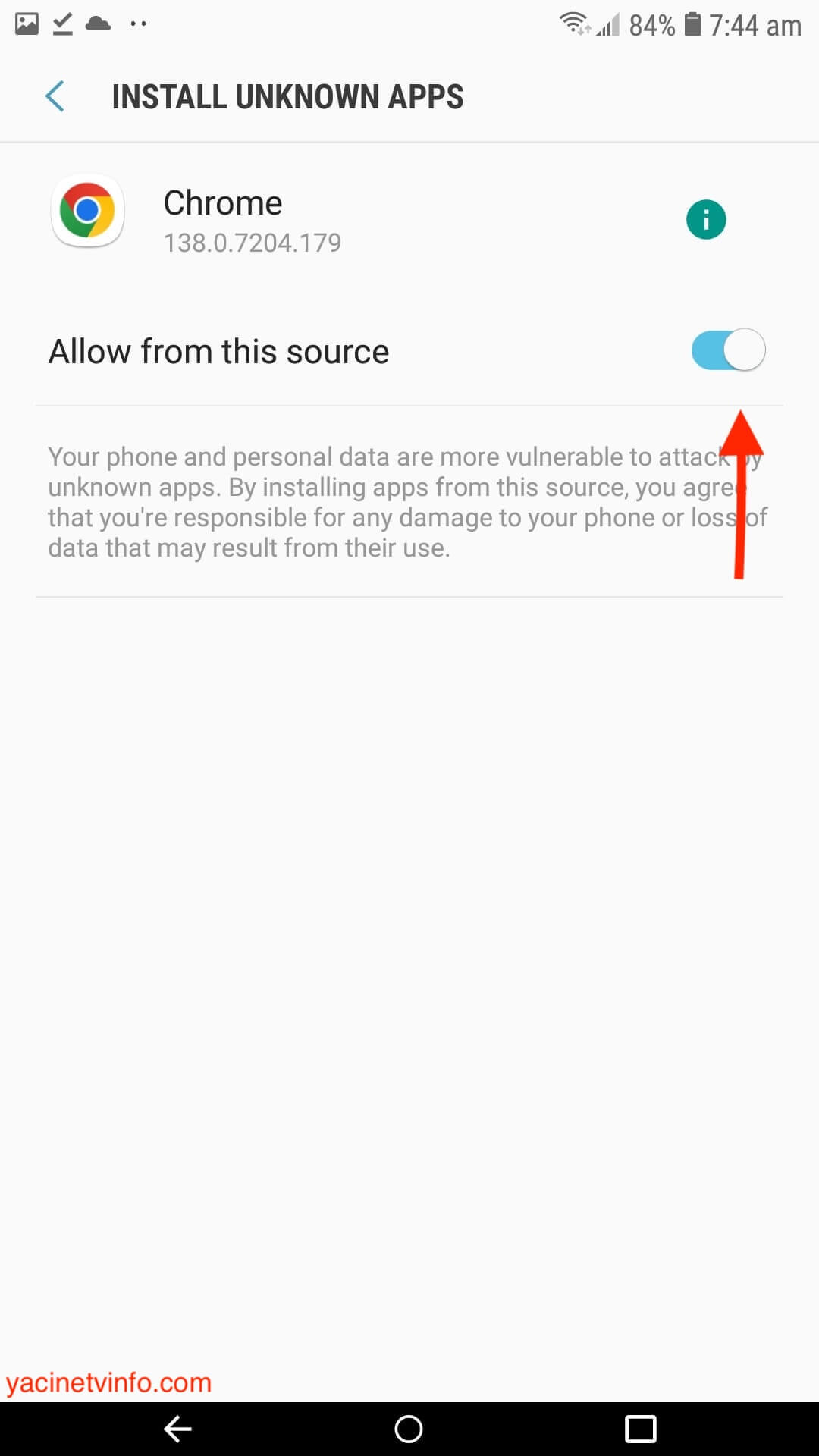 Enable the Unknown source in your phone