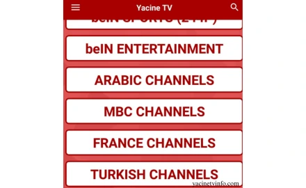 All channel of Yacine APK