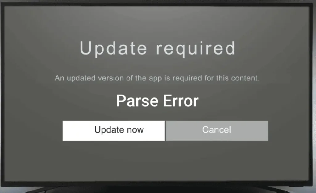 Errors in smart TV