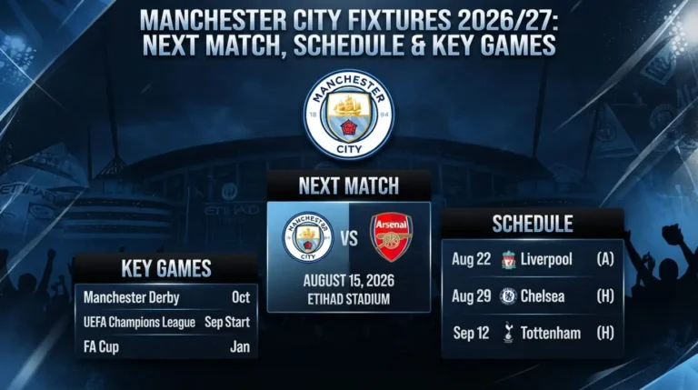 Manchester City Fixtures 2026/27